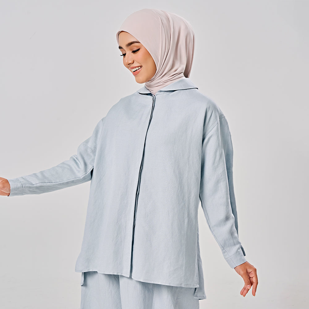 Linen Back Pleat Shirt