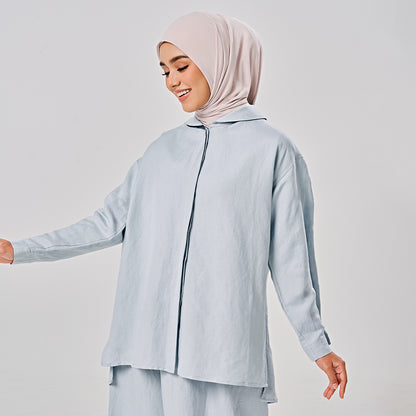 Linen Back Pleat Shirt