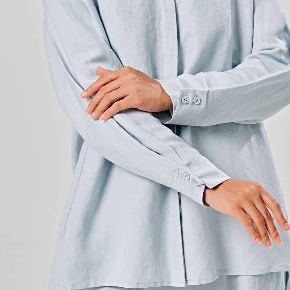 Linen Back Pleat Shirt